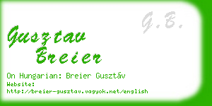 gusztav breier business card